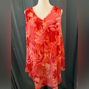 Chico's Sleeveless Blouse Womens Size XXL (4) Tropical Sleeveless